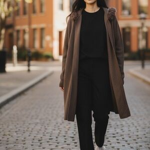Women's Brown Cardigan Sweater